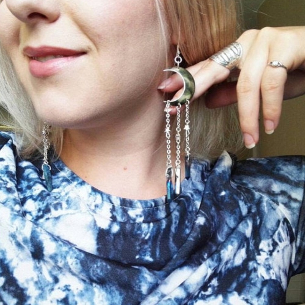 Moon Earrings Atlantis( Handmade) ๐ - Picture 7 of 8